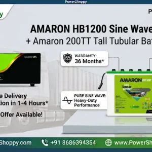 AMARON HB1200 SINE WAVE HOME UPS WITH AMARON TALL TUBULAR 200AH BATTERY COMBO