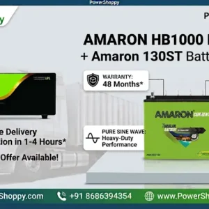 AMARON HB1000AP SINE WAVE UPS with AMARON AAM-CR-AR130ST48 Combo