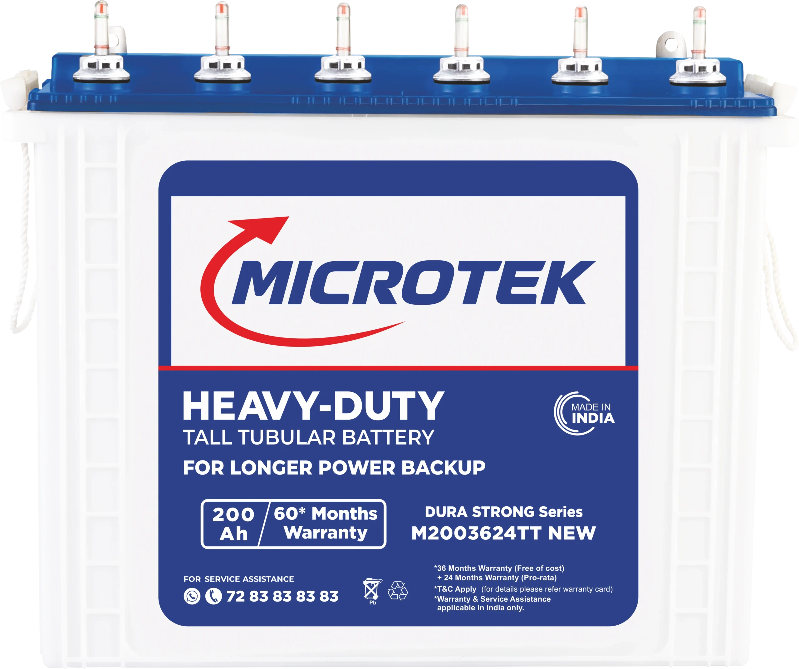 Microtek Dura Strong M2003624TT | 200Ah Inverter Battery with ADC Technology